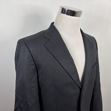 Charles Tyrwhitt 40R Sport Coat 100 Wool Gray Three Button Lined Double Vented