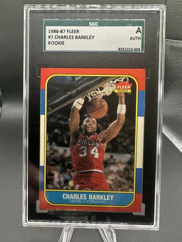 1986-87 Fleer Charles Barkley #7 Rookie SGC Authentic 