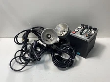 Bundle Lot of Dynalite M1000 Power Pack & 2 Flash Head 1836-01 Cables-SOLD AS IS