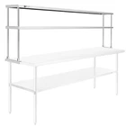 OPEN BOX - Stainless Steel Overshelf, 72" x 12" NSF 2-Tier Shelf for Prep and