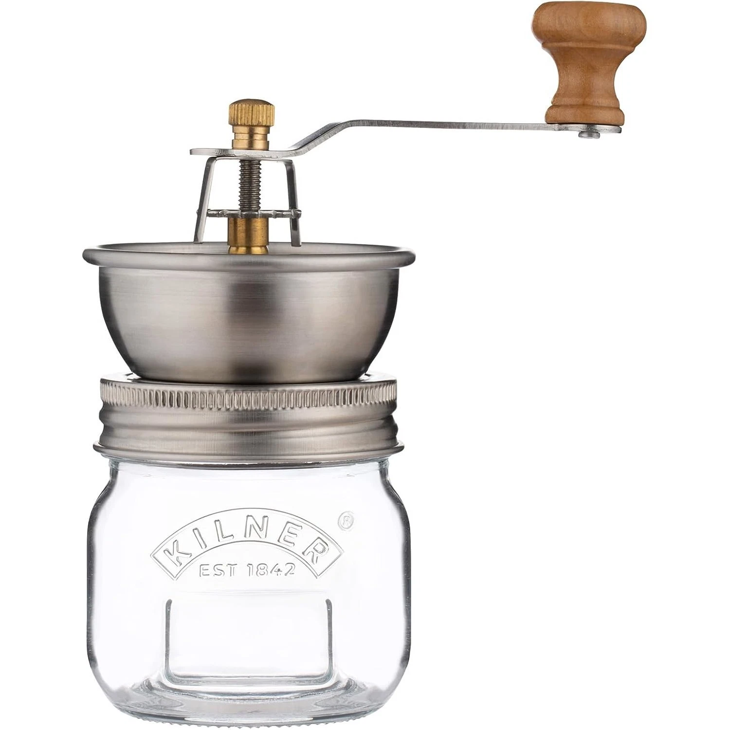 Kilner Seasoning Grinder 250ml Glass Jar Adjustable Ceramic Mill Herb Spice Pot