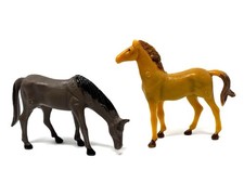 Vintage Plastic Miniature Horse Figures Lot x2 Very Neat