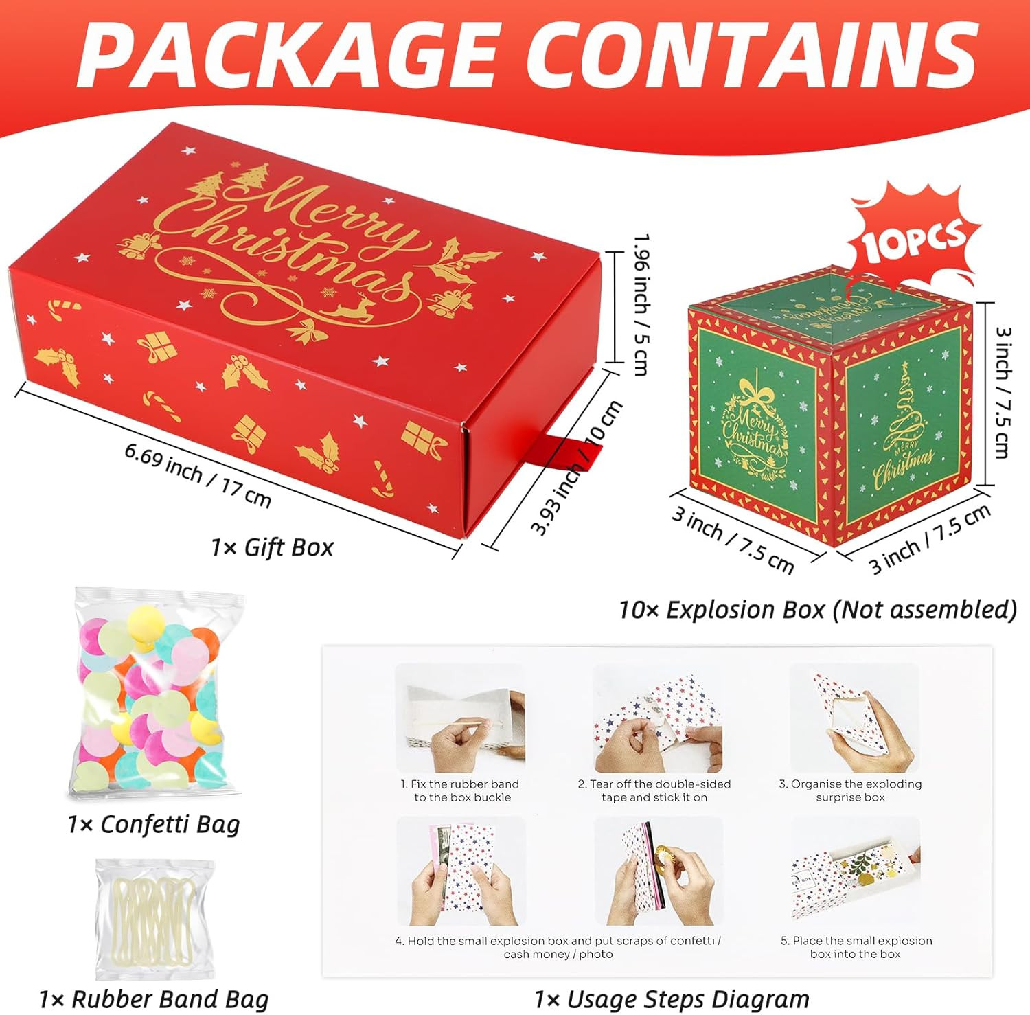 Christmas Surprise Gift Box Explosion for Money - DIY Pop Out Folding Bounce Ex