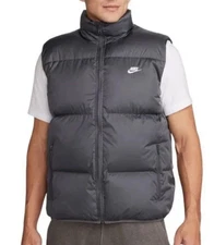 $150 Nike Sportswear Club PrimaLoft Iron Grey Puffer Vest Men's Large FB7373-068