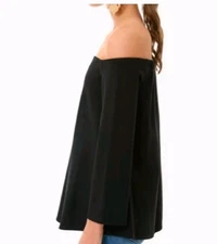 Tuckernuck Black Miranda Off the Shoulder Blouse Pomander Place XL