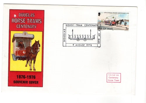 1972 ISLE OF MAN - DOUGLAS HORSE TRAMS CENTENARY FDC FROM COLLECTION C53
