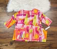 IC Collections Size XS Lagenlook Floral Tunic...