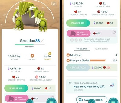 Pokemon Trade GO - Shiny Groudon Level 40 - Event Attack | for PVP Master League