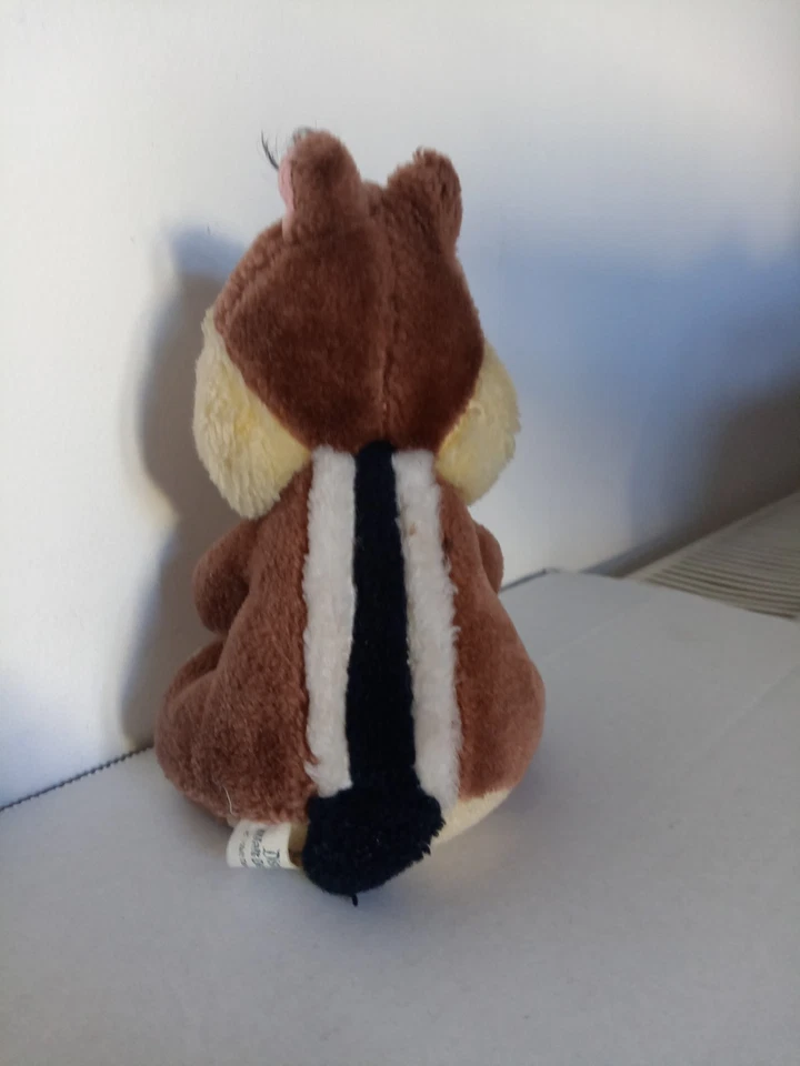 Vintage 1980s Disneyland Chip & Dale 7” Chipmunk Plush w Red Nose-Dale - Image 3 of 4