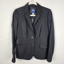 J Crew Womens Super 120s Wool Blazer Jacket Size 0 Black Classic 2 Button Office