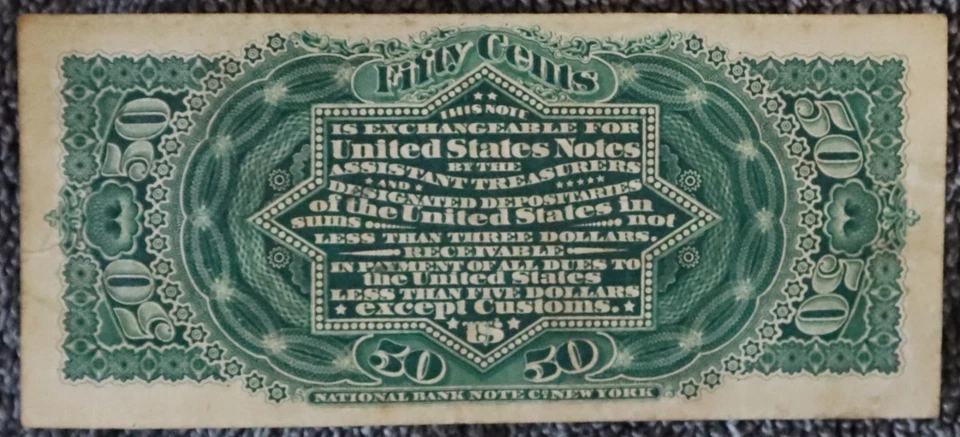 Lincoln 50c Fractional Currency - 4th Issue (1869- 1875) - Great Quality! - Image 2 of 2