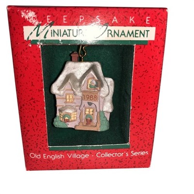 Hallmark Keepsake Ornament Mini Old English Village Family Home #1 Series 1988