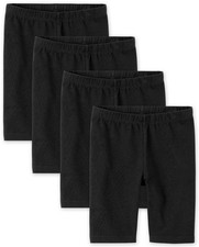 Girls Mix and Match Bike Shorts, Black 4 Pack, Medium
