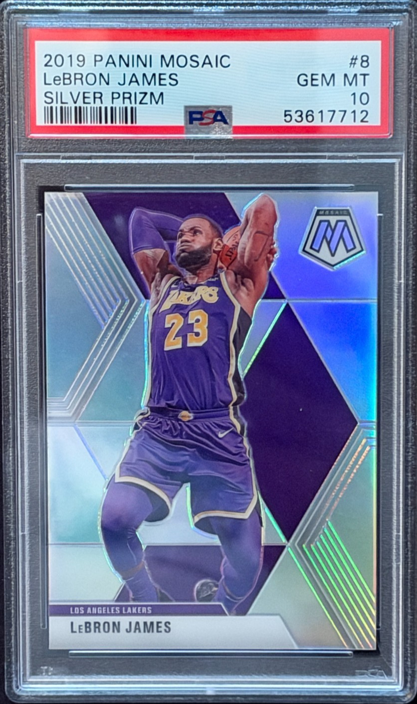 2019-20 LeBron James #8 Panini Mosaic Silver Prizm PSA 10 GEM MINT