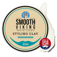Smooth Viking Hair Clay for Men - Strong Hold Clay Pomade, Matte Finish, Oil-Fre