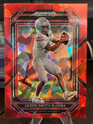 2023 Panini Prizm Draft Picks Prizms Red Ice #135 Jaxon Smith-Njigba