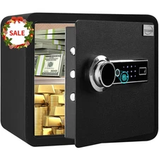 Biometric Fingerprint Safe Box 1.41 Cuft Security Box with Induction Light an...