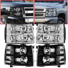For 2007-2013 Chevy Silverado 1500 2500hd 3500hd Set 2 Headlights Lh Rh