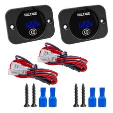 Car Battery Voltage Meter 12V 24V Waterproof DC Voltmeter Monitor with LED Di...