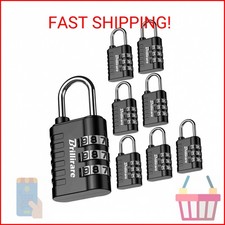 Brillirare 8 Pack Combination Lock, 3-Digit Waterproof Keyless Padlock, Zinc All