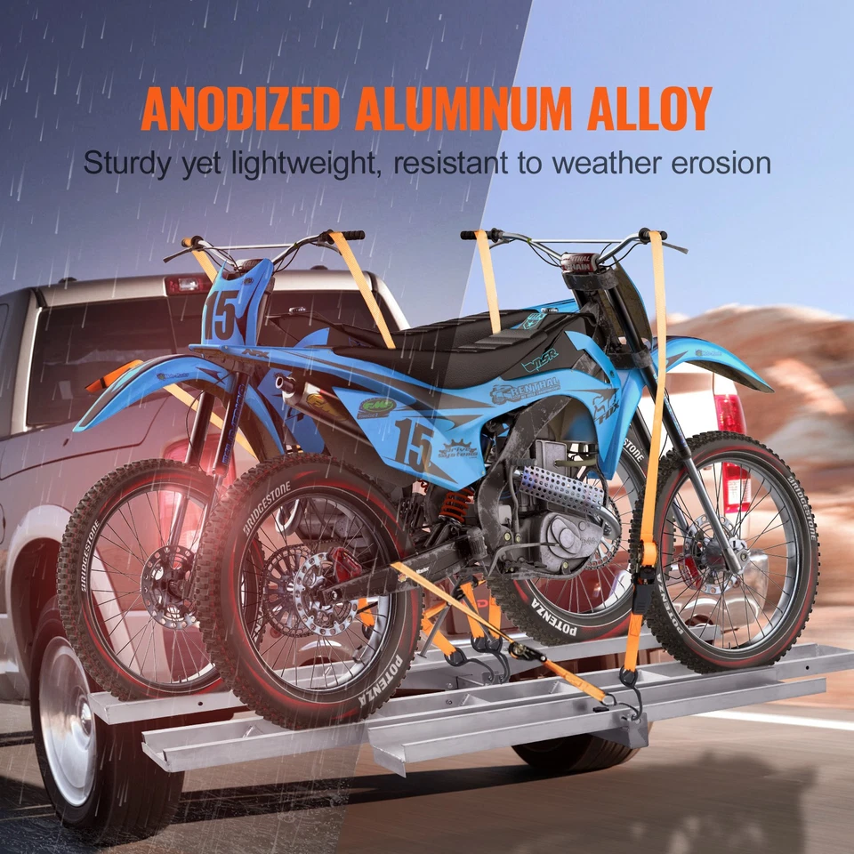 Motorcycle Carrier Scooter Dirt Bike Hitch Mount 600LBS Rack Ramp Hauler Foto 3 de 4