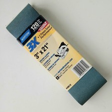 Norton 120 Grit High Performance Sanding Belt, 3" x 21", 2-Piece Package 49610
