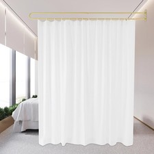 White Room Divider Partitions Curtains W/ Curtain Screen Wall Privacy Divider