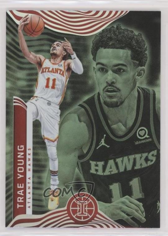 2021-22 Panini Illusions Trophy Collection Emerald Trae Young #52 9o3
