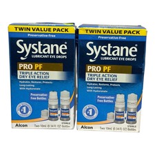 LOT OF 2 Systane Lubricant Eye Drops PRO PF Dry Eye Relief EXP-11/2026 