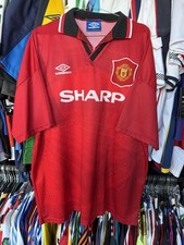 VINTAGE MANCHESTER UNITED ENGLAND 1994/1996 HOME FOOTBALL SHIRT JERSEY UMBRO