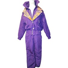 VTG Womens Fera Skiwear Purple Ski Suit Set Jacket Size 8  Pants Size 10