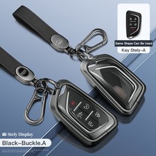 Aluminum Alloy Tpu Black Car Key Case Cover With Buckle For Cadillac