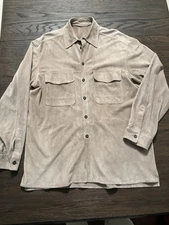 Ermenegildo Zegna Men’s XXL Eu 56 Suede Overshirt Orig $995