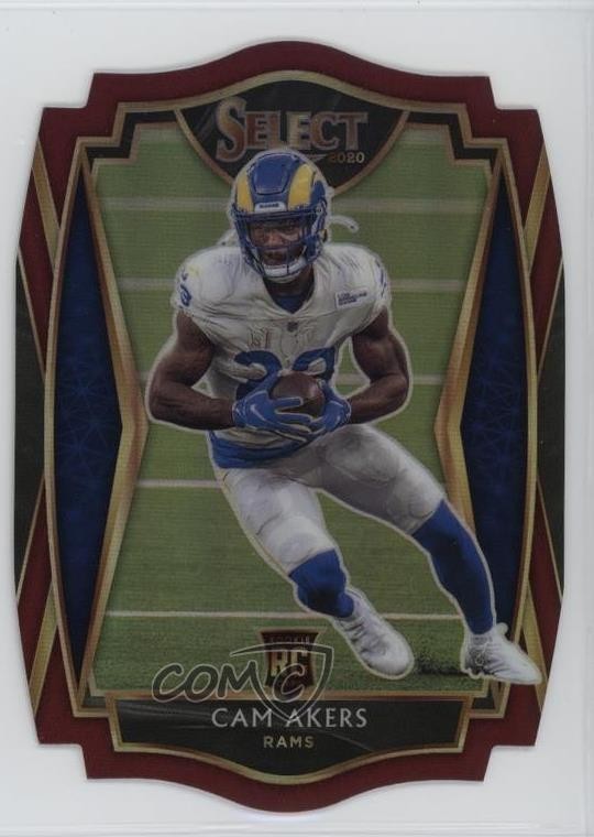 2020 Panini Select Premier Level Maroon Prizm Die-Cut Cam Akers #155 0q4s
