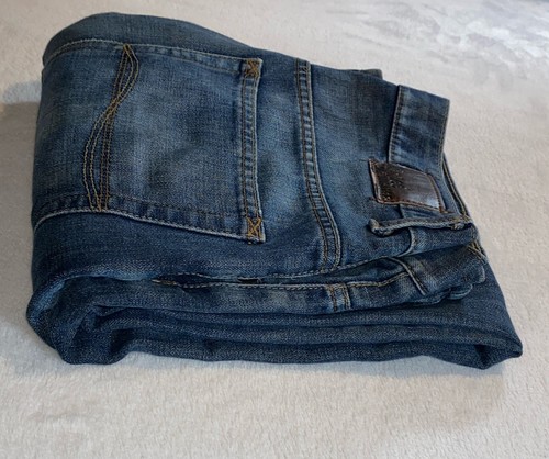 Lee Dungarees Boot Cut Jeans Mens 35x32* Denim Blue Whiskering Indigo - Picture 23 of 23