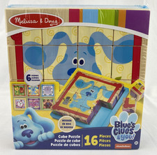 Melissa  Doug Blue's Clues  You Wooden Cube Puzzle 16 Pieces Sealed Brand New