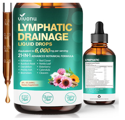 #ad 21 in 1 Lymphatic Drainage Drops for Liposomal 6000mg Immune amp; Lymph System Sup $13.09