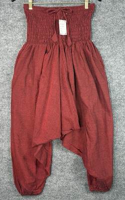 NWT Convertible Boho Harem Pants Jumpsuit Smocked Strapless Cotton Festival FS