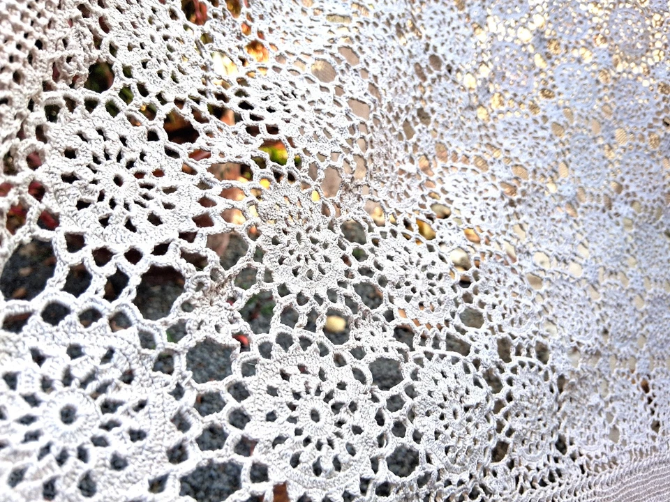 Nappe ancienne fait main crochet - 260 cm x 230 cm - Photo 4/4