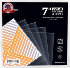 7" Vinyl Record Sleeves - Outer Sleeves 25 Pack - Crystal Clear High-D