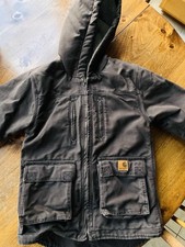 Carhartt Jacket Youth Size 8/10 Brown Jackson Sherpa Lined Canvas