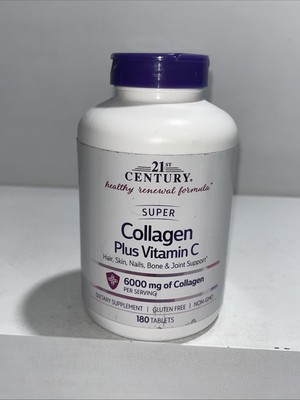 Super Collagen Plus Vitamin C, 6000mg, 180 Tabs Sealed