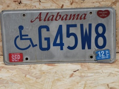 NUMMERNSCHILD USA ALABAMA MIT ROLLSTUHL / DISABLED / SCHWERBEHINDERT - G45W8