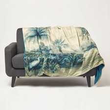 Sepia Palm Throw Blanket Soft Tropical Lightweight Home Decor Throw 