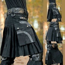 Herren Kilts Mittellanger Rock Traditioneller Schottenrock Schottischer Kil N3A0