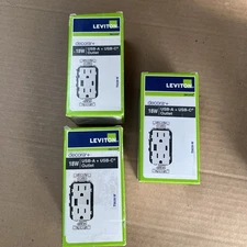 Leviton 15 Amp Tamper Resistant Type A/C 3.6 Amp 18-Watt USB Outlet (3PK)