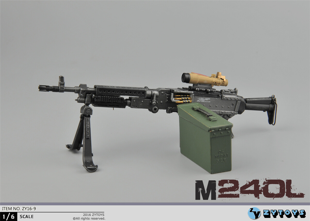 ZYTOYS ZY16-9 1/6 Black M240L Machine Gun Weapon Toy 12 ZYTOYS ZY16-9 1/6 Black M240L Machine Gun Weapon Toy 12