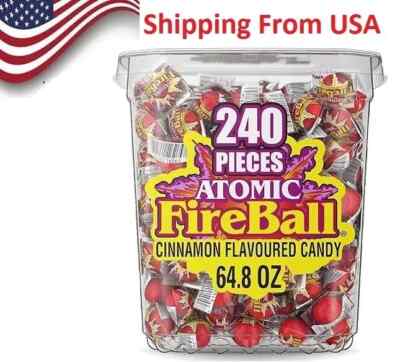 Atomic Fireball Jawbreakers , Cinnamon Flavor Individually Wrapped Candy, (240 C