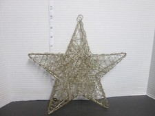 12" Metal Wire Gold Glittery Star Christmas Ornament
