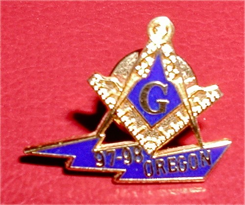 Alfiler de solapa Masonic Oregon '97-'98, dorado y azul, nuevo, envío gratuito en EE. UU. - Imagen 3 de 5